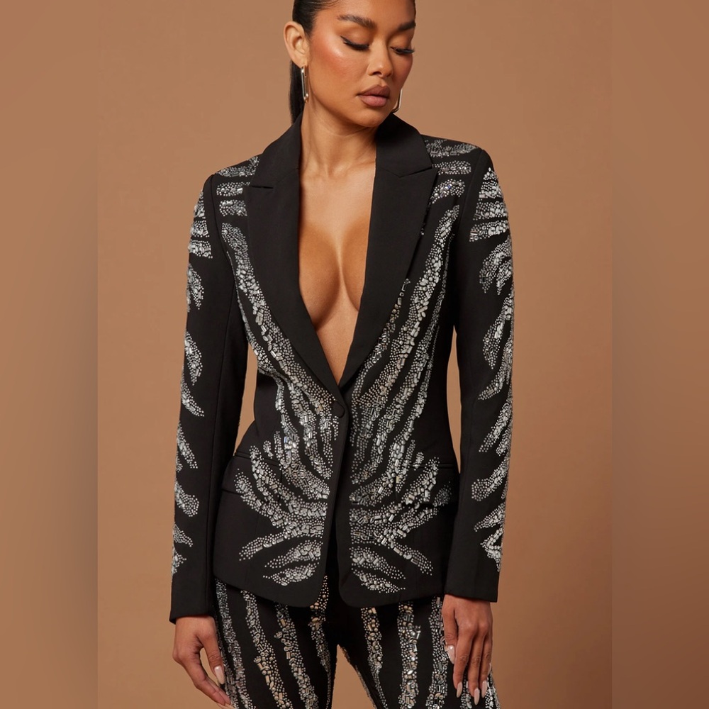 Embellished Suit Blazer